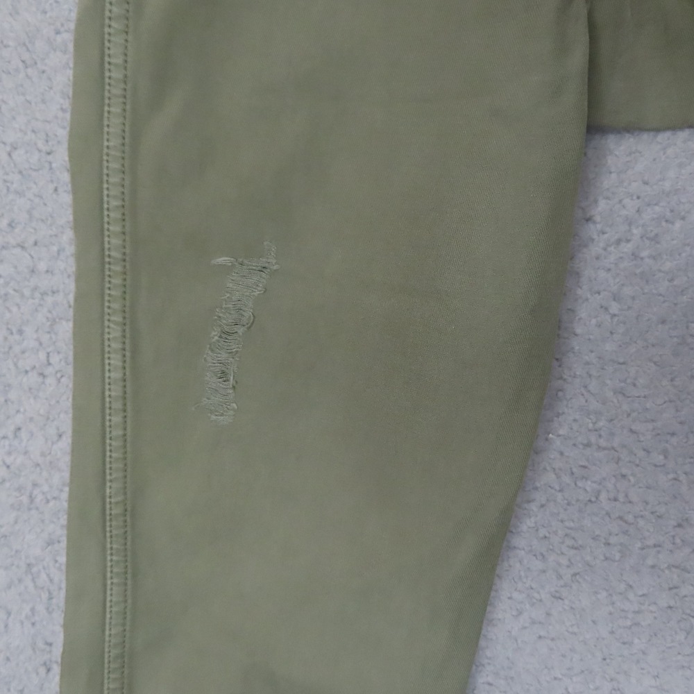 Etienne Marcel Drop Crotch Utility Pants Olive Green Distressed Cropped 25 Lux - Picture 5 of 16